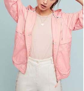 Ettwa by Anthropologie Pink Lightweight Windbreaker Cropped Jacket SIZE SMALL